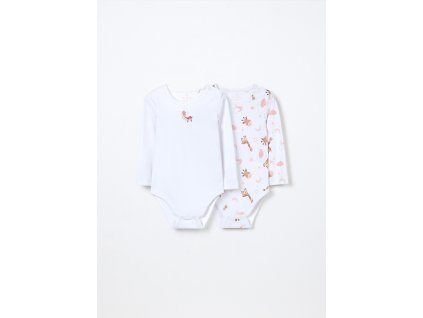 Pack 2 body in interlock di puro cotone neonata (Velikost 9-12 měsíců (74 cm), Barva Bílá)