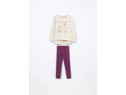 Jogging set in french terry di cotone stretch bambina (Velikost 3-4 let (104 cm), Barva Bílá)