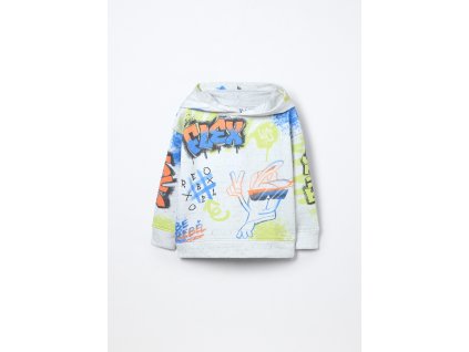 Felpa con cappuccio in french terry bambino (Velikost 3-4 let (104 cm), Barva Bílá)