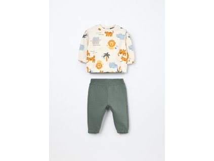 Jogging set in french terry di puro cotone neonato (Velikost 1-3 měsíců (56 cm), Barva Bílá)