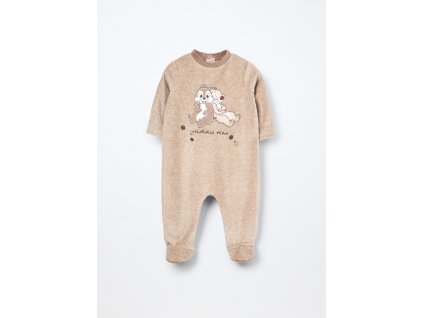 Tutina misto cotone velour neonato (Velikost 0-1 měsíců (50 cm), Barva Béžová)