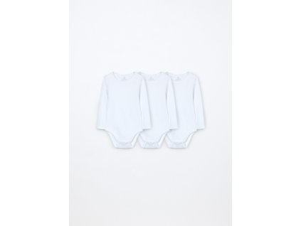 Pack 3 body in interlock di puro cotone neonato (Velikost 9-12 měsíců (74 cm), Barva Bílá)