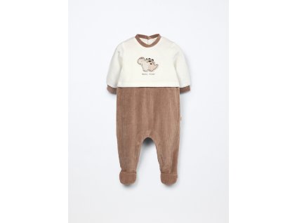 Tutina misto cotone velour neonato (Velikost 0-1 měsíců (50 cm), Barva Hnědá)