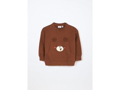 Felpa in puro cotone neonato (Velikost 9-12 měsíců (74 cm), Barva Hnědá)