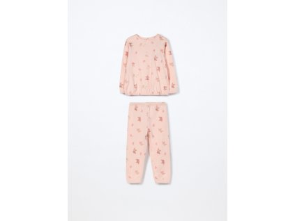 Pigiama lungo in interlock di puro cotone neonata (Velikost 9-12 měsíců (74 cm), Barva Růžová)