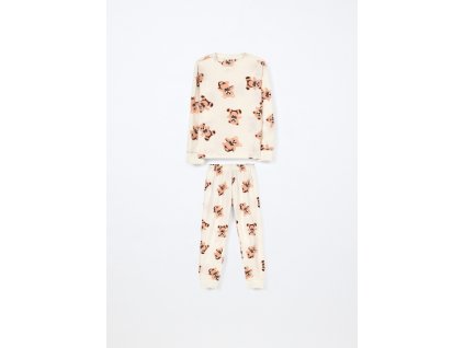 Set pigiama lungo in pile bambina (Velikost 3-4 let (104 cm), Barva Bílá)