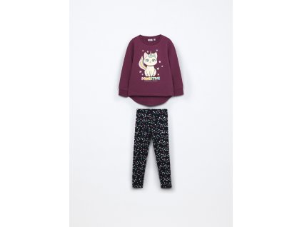 Jogging set in french terry di cotone stretch bambina (Velikost 3-4 let (104 cm), Barva Fialová)