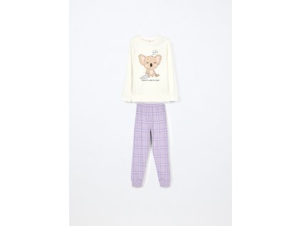 Set pigiama in interlock di puro cotone bambina (Velikost 3-4 let (104 cm), Barva Fialová)