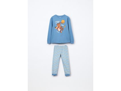 Set pigiama lungo in interlock di puro cotone bambino (Velikost 3-4 let (104 cm), Barva Modrá)