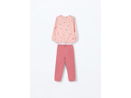 Pigiama lungo in interlock di puro cotone neonata (Velikost 9-12 měsíců (74 cm), Barva Růžová)