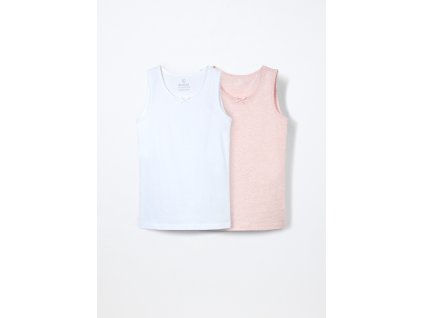 Pack 2 canotte intime in jersey di puro cotone bambina (Velikost 3-4 let (104 cm), Barva Bílá)