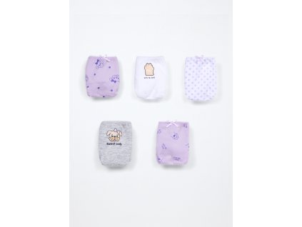 Pack 5 slip in jersey di puro cotone bambina (Velikost 3-4 let (104 cm), Barva Fialová)