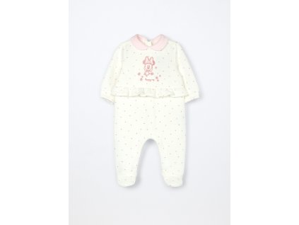 Tutina a pois misto cotone neonata (Velikost 1-3 měsíců (56 cm), Barva Bílá)