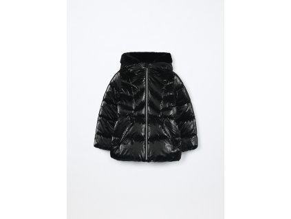 Giubbino imbottito con cappuccio bambina (Velikost 3-4 let (104 cm), Barva Černá)