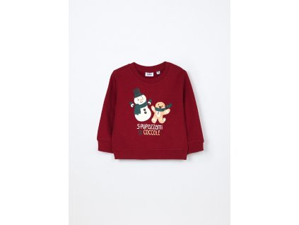 Felpa in puro cotone neonato (Velikost 9-12 měsíců (74 cm), Barva Červená)