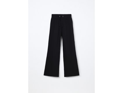 Jogger wide leg misto cotone ragazza (Velikost 9-10 let (140 cm), Barva Černá)