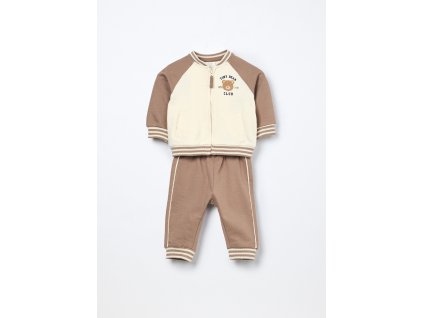 Jogging set in french terry di puro cotone neonato (Velikost 1-3 měsíců (56 cm), Barva Hnědá)