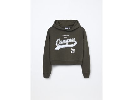 Felpa in french terry di misto cotone ragazza (Velikost 9-10 let (140 cm), Barva Zelená)