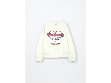 Felpa in french terry misto cotone bambina (Velikost 4-5 let (110 cm), Barva Bílá)