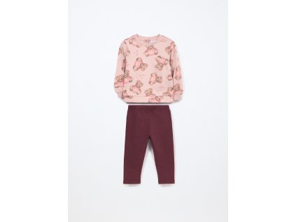 Jogging set in puro cotone fleece neonata (Velikost 9-12 měsíců (74 cm), Barva Růžová)