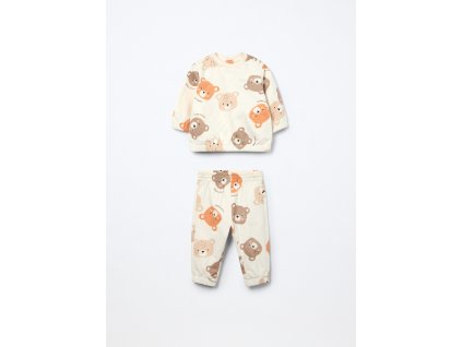 Jogging set in puro cotone fleece neonato (Velikost 1-3 měsíců (56 cm), Barva Bílá)