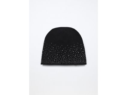 Berretto in cotone stretch con strass (Velikost 50-52, Barva Černá)