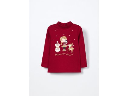 T-shirt in interlock di puro cotone neonata (Velikost 9-12 měsíců (74 cm), Barva Červená)