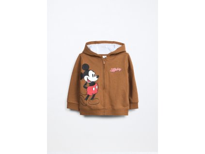 Felpa full zip in puro cotone fleece neonato (Velikost 12-18 měsíců (80 cm), Barva Hnědá)