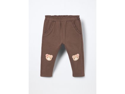 Jogger in cotone fleece stretch neonata (Velikost 9-12 měsíců (74 cm), Barva Hnědá)