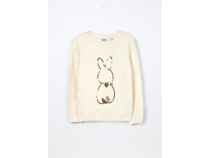 Tricot in ciniglia con paillettes bambina (Velikost 3-4 let (104 cm), Barva Bílá)