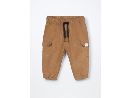 Pantaloni cargo in velluto a coste di puro cotone neonata (Velikost 1-3 měsíců (56 cm), Barva Hnědá)