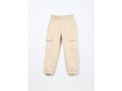 Jogger cargo in misto cotone fleece bambina (Velikost 3-4 let (104 cm), Barva Bílá)