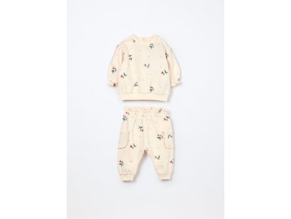 Jogging set in puro cotone fleece neonata (Velikost 1-3 měsíců (56 cm), Barva Bílá)
