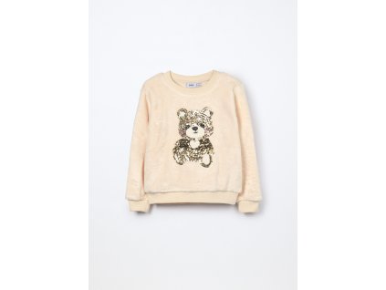 Felpa in pile con paillettes bambina (Velikost 3-4 let (104 cm), Barva Bílá)