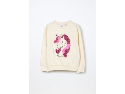 Felpa misto cotone con paillettes bambina (Velikost 3-4 let (104 cm), Barva Bílá)