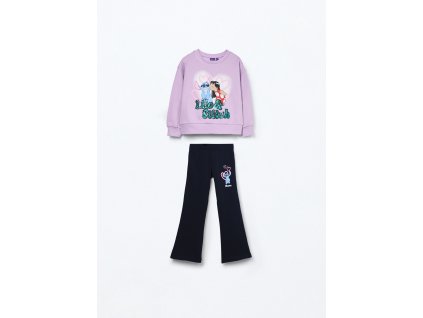 Jogging set in french terry di cotone stretch bambina (Velikost 3-4 let (104 cm), Barva Fialová)