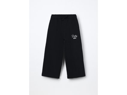 Jogger in misto cotone fleece bambina (Velikost 3-4 let (104 cm), Barva Černá)