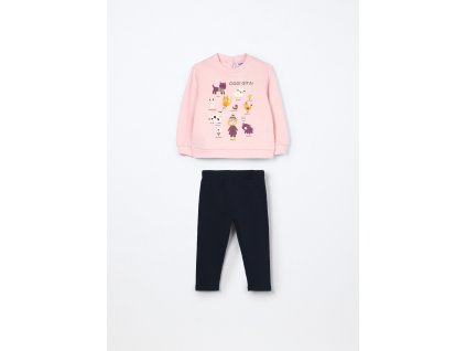 Jogging set in puro cotone fleece neonata (Velikost 9-12 měsíců (74 cm), Barva Růžová)