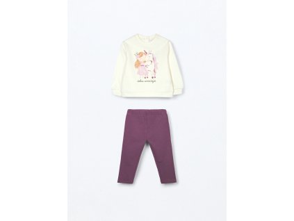 Jogging set in puro cotone fleece neonata (Velikost 9-12 měsíců (74 cm), Barva Bílá)