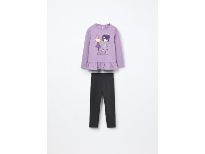 Jogging set in cotone fleece stretch bambina (Velikost 3-4 let (104 cm), Barva Fialová)