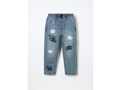 Jogger in denim misto cotone bambino (Velikost 3-4 let (104 cm), Barva Modrá)