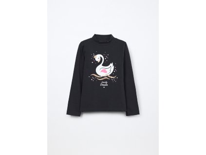 Lupetto in jersey di cotone stretch bambina (Velikost 3-4 let (104 cm), Barva Černá)