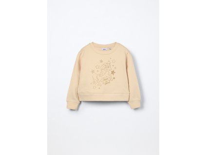 Felpa in puro cotone con stampa bambina (Velikost 3-4 let (104 cm), Barva Béžová)