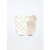 Pack 2 body in interlock di puro cotone neonato (Velikost 0-1)
