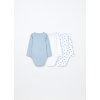 Pack 3 body in interlock di puro cotone neonato (Velikost 9-12 měsíců (74 cm), Barva Azurová)