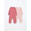Pack 2 tutine pigiama in puro cotone fleece neonata (Velikost 9-12 měsíců (74 cm), Barva Růžová)