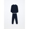 Set pigiama lungo in pile bambino (Velikost 3-4 let (104 cm), Barva Modrá)