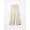 Jogger wide leg in puro cotone ragazza (Velikost 9-10 let (140 cm), Barva Béžová)