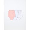 Pack 3 body in interlock di puro cotone neonata (Velikost 9-12 měsíců (74 cm), Barva Růžová)