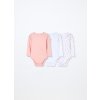 Pack 3 body in interlock di puro cotone neonata (Velikost 9-12 měsíců (74 cm), Barva Růžová)